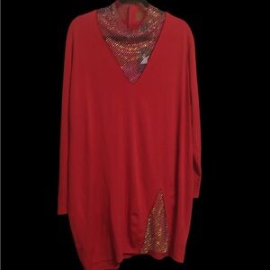 Plus size red dress with sparkles